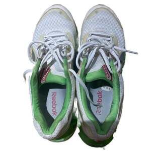 4/$25 Reebok Womens Yourflex White Pink Green Running Sneakers Shoes Size 7.5